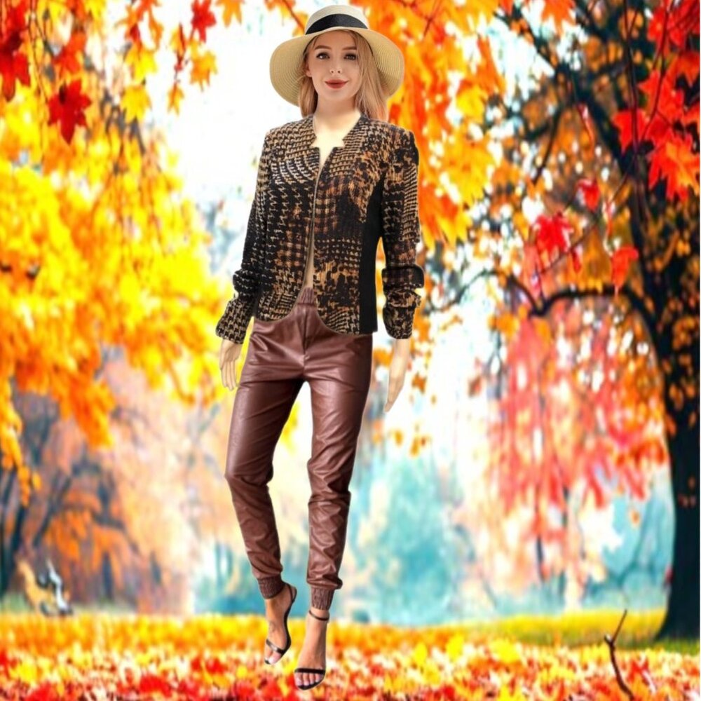 Vex-Collection Open Front Short Blazer Black And … - image 4